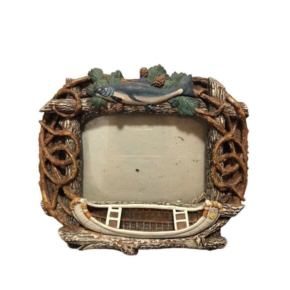 Malden Int'l Designs 3D Picture Frame Hand Painted Romantic Passages Fisherman B - Picture 1 of 4